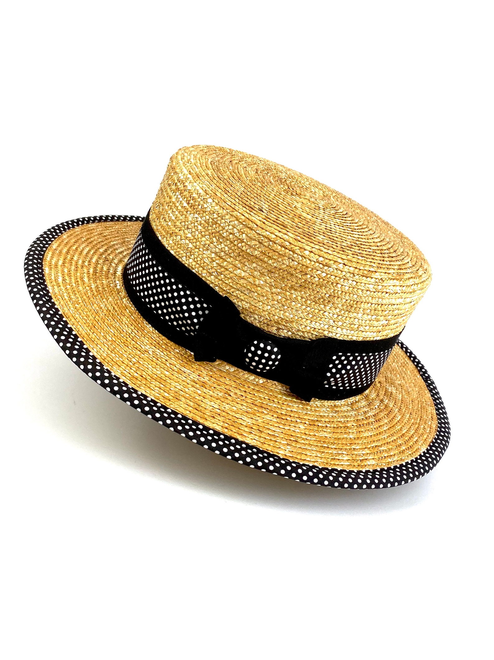 Canotier Straw Hat Boater Straw Natural Straw Gondolier Hat Etsy