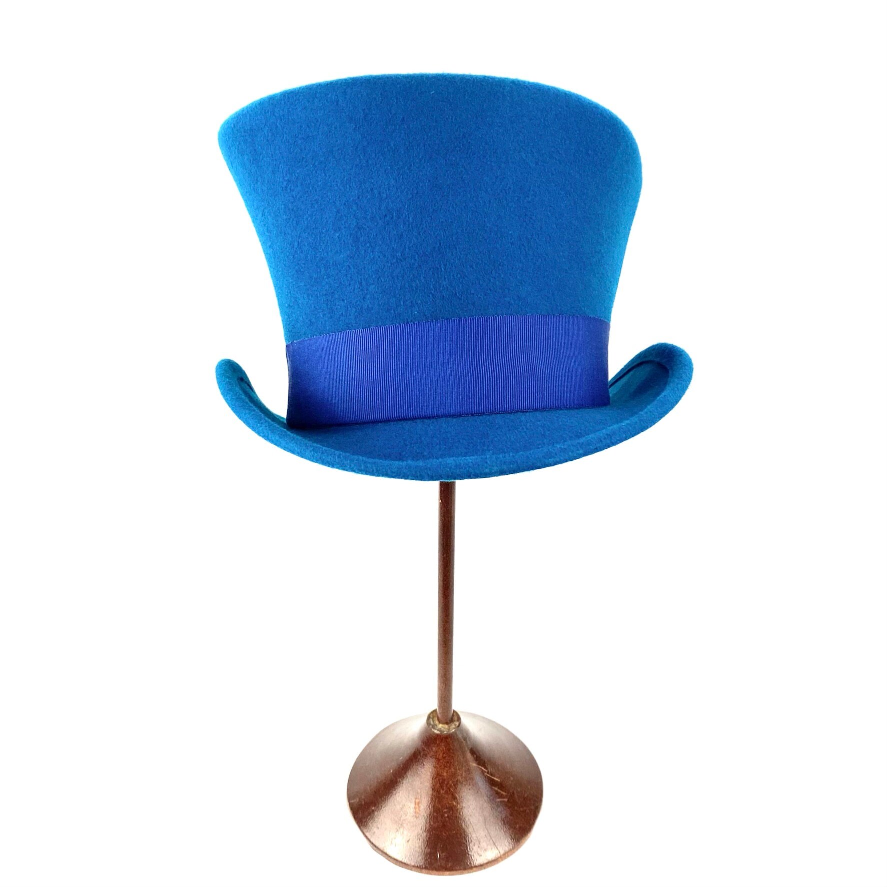 Blue Top Hat Blue Felt Hat Felt Top Hat Top Hat Made to Etsy
