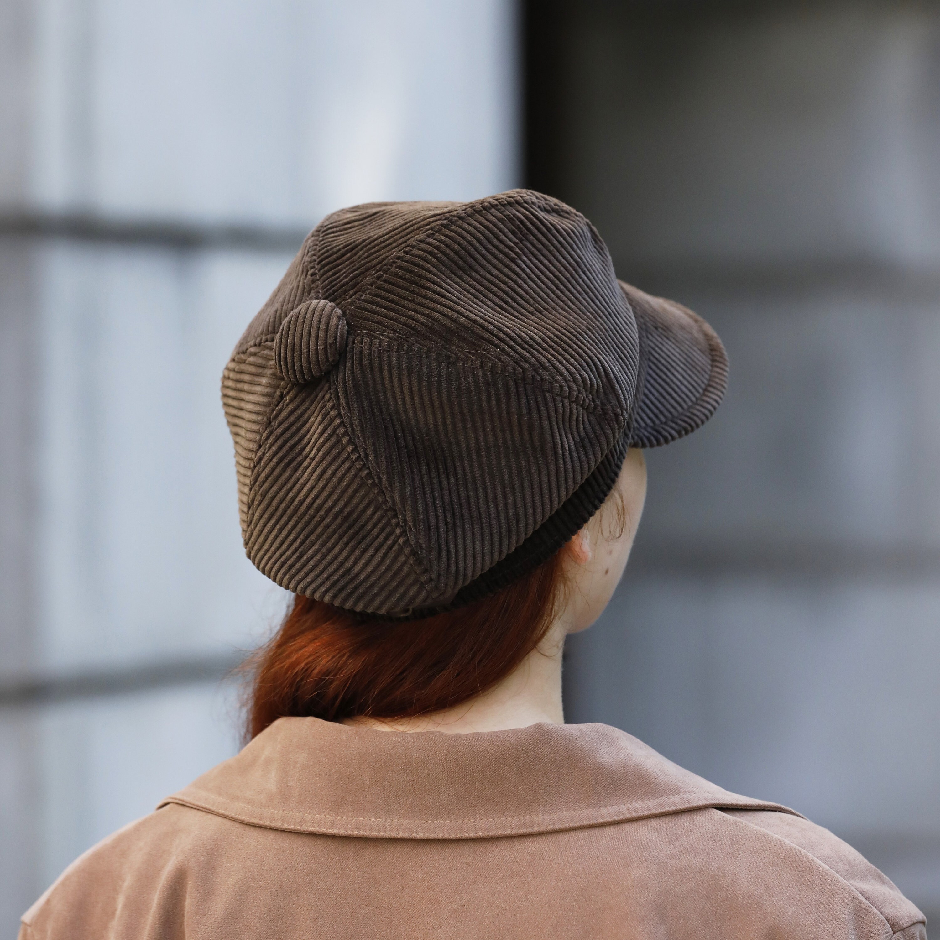 Brown Velvet Corduroy Newsboy Hat: Vintage Baker Boy Cap - Etsy