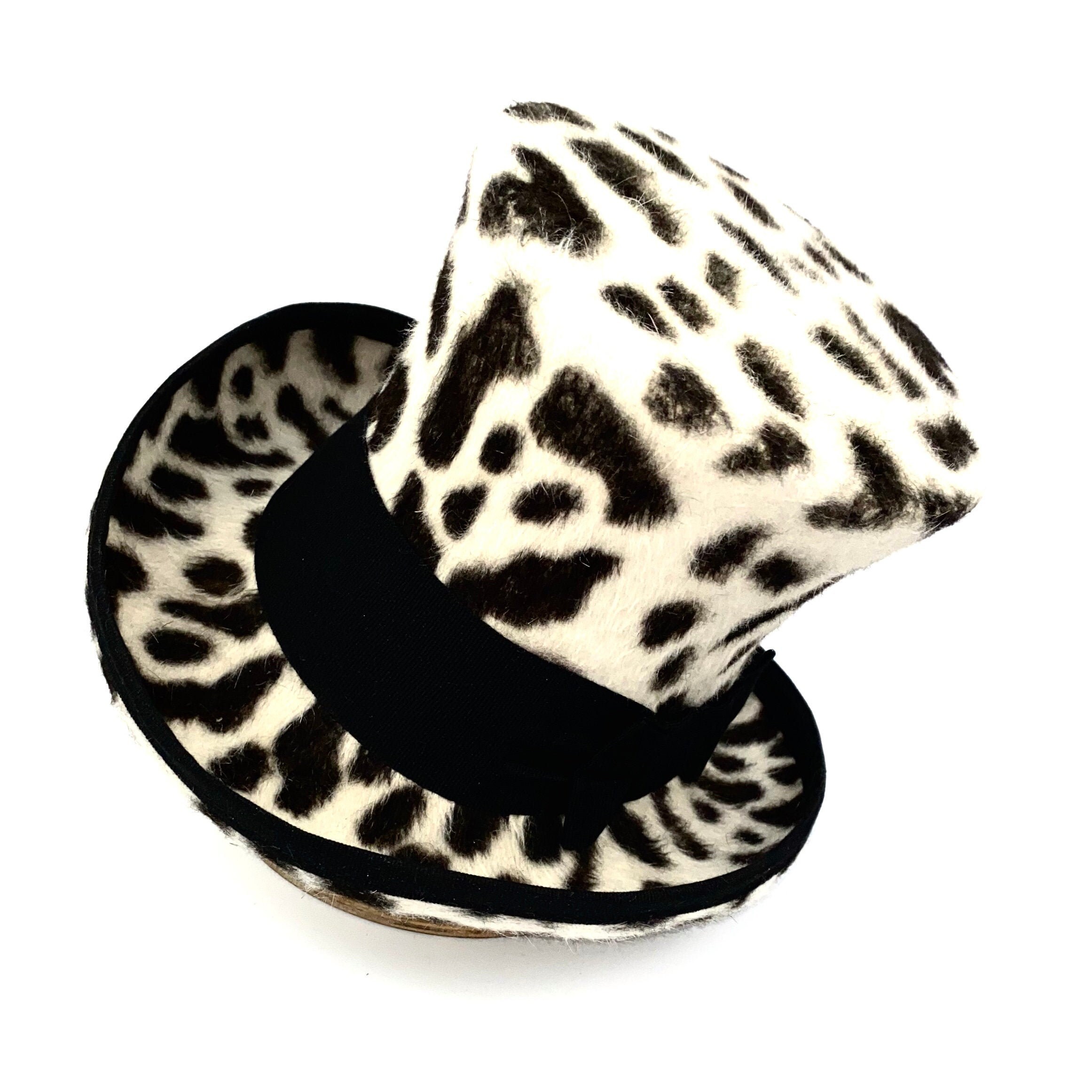 Animal Print Felt Hat Mini Top Animal 