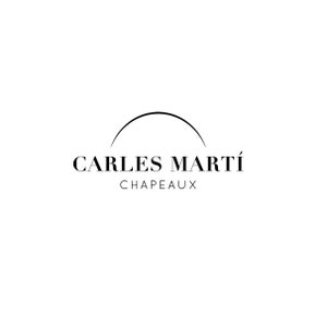 Pu&ograve; includere: Logo in bianco e nero per Carles Mart&iacute;, un negozio di cappelli. Il logo presenta una linea curva che ricorda un cappello e il testo "Carles Mart&iacute;" e "Chapeaux".
