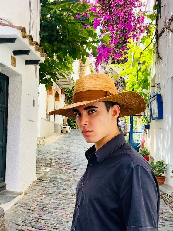 Italian Natural Straw Fedora Hat Straw Fedora Man Hat Elegant Summer Fedora Straw Hat Wide and Large Brim Fedora Natural Straw Hat Etsy