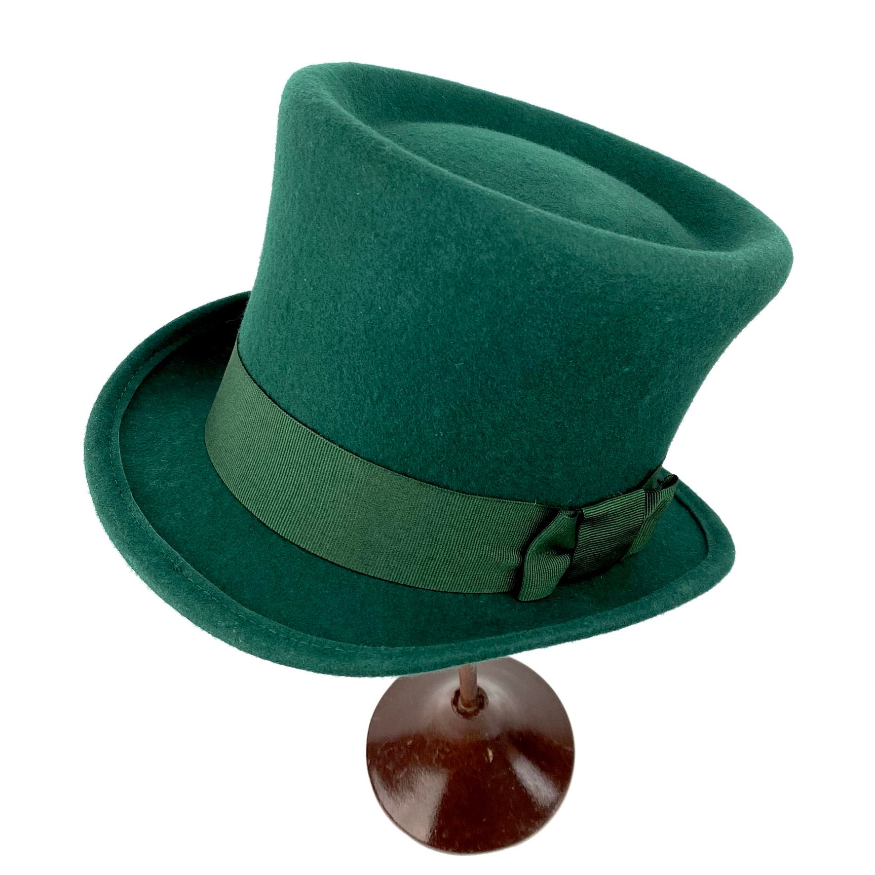 Willy Wonka Top Hat Green Felt Hat Mad Hatter Felt Hat Etsy