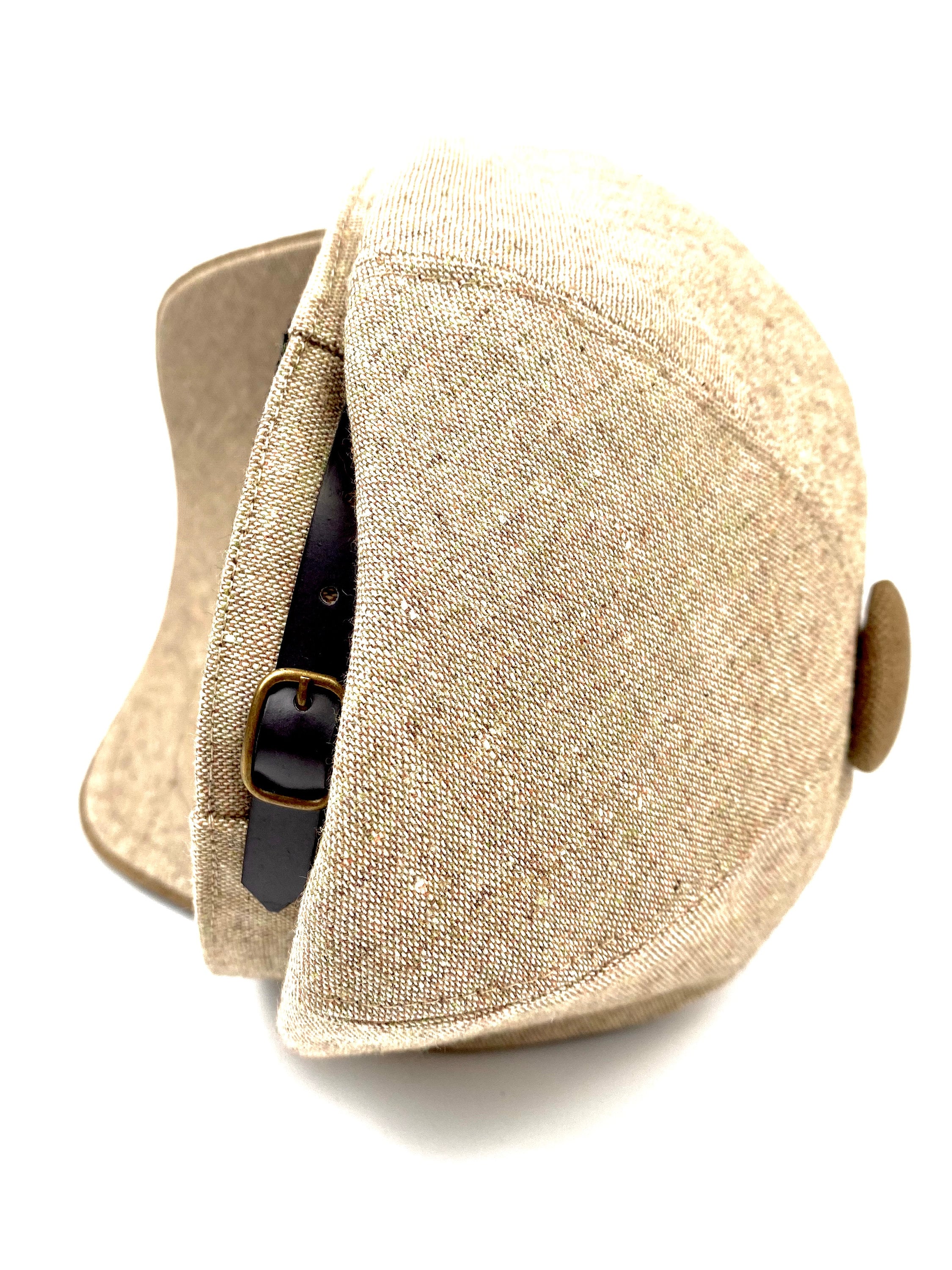 Beige newsboy linen cap with big visor beige linen gatsby Etsy
