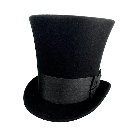 Black Empire Felt Top Hat Regency Top Hat Vintage Victorian Style