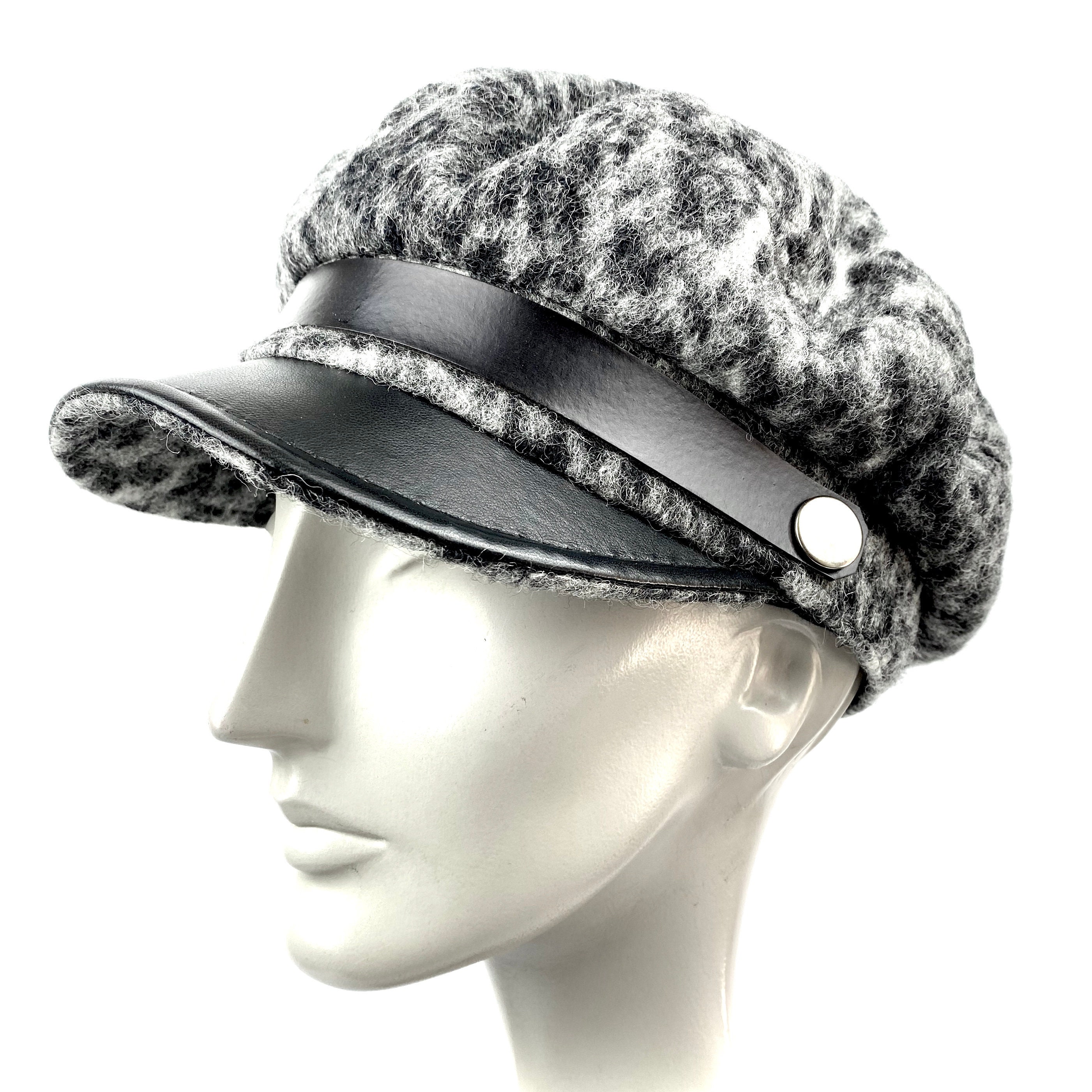 Leopard Cap, Gray Leopard Wool Cap, Leopard Animal Print Cap, Cheetah ...