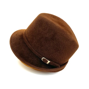 Fur Felt Trilby Hat - Short Brim Fedora Hat in Brown Fur Felt Velour - Stylish and Modern Fedora