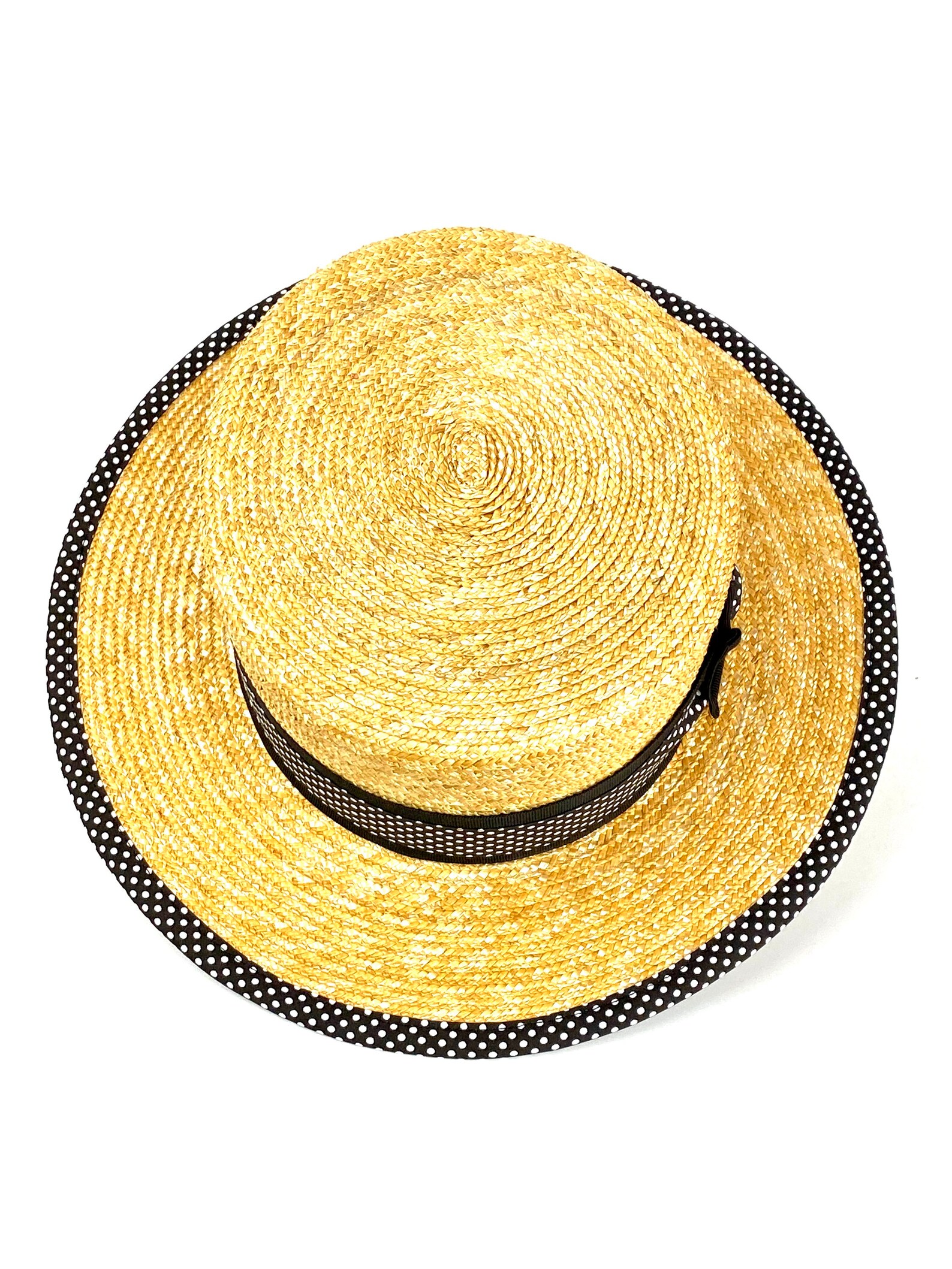 Canotier Straw Hat Boater Straw Natural Straw Gondolier Hat Etsy