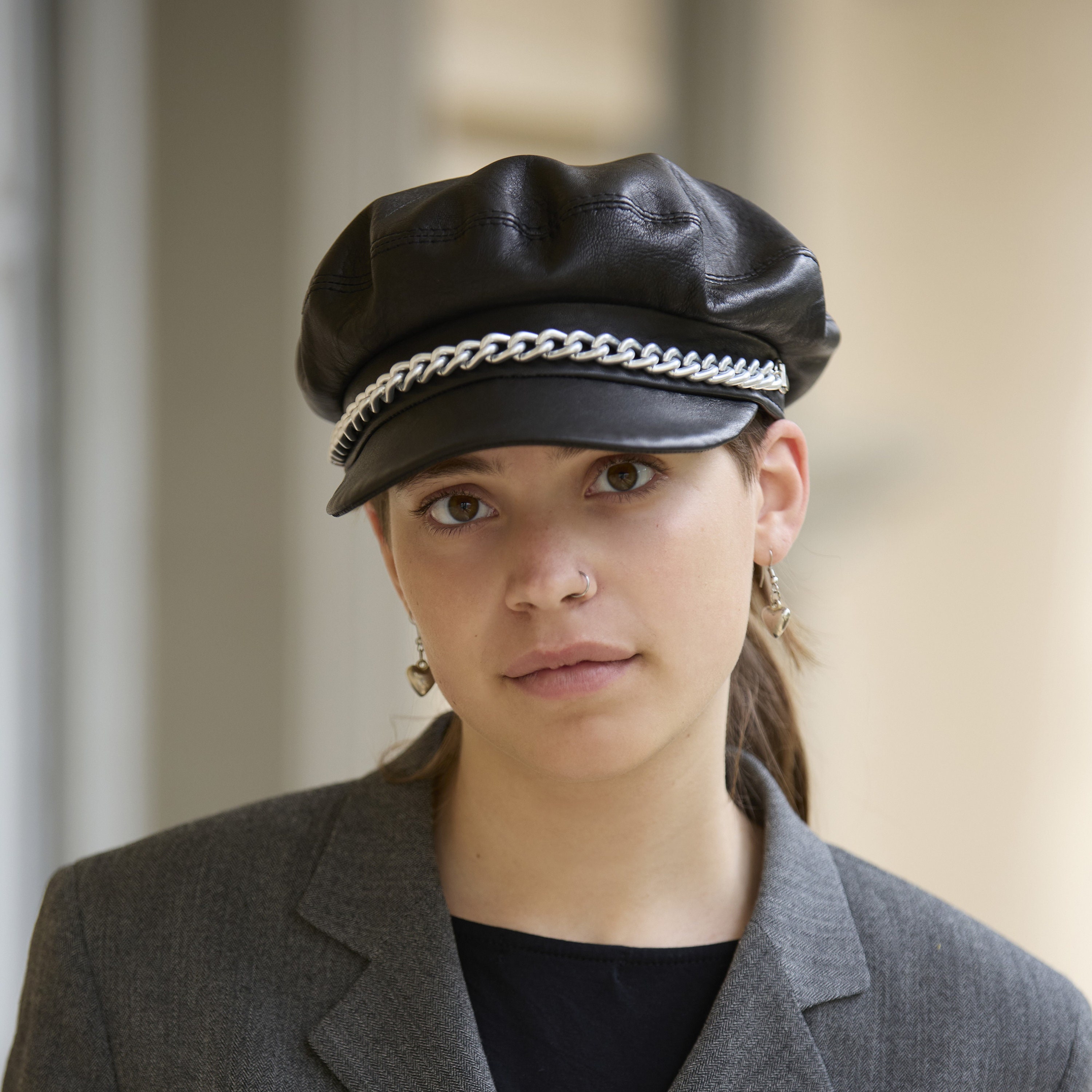 vegan leather sailor hat | NKNIT