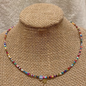 Crystal Gemstone Opalite Beaded Choker Necklace with Star Charm