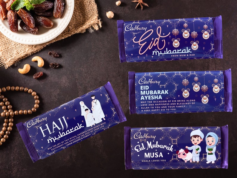 Personalised Cadbury EID Chocolate Bar Eid Gift EID MUBARAK Dairy Milk Eid Sweets Eid Gifts Personalised Sweets Eid ul Adha  Hajj Mubarak 