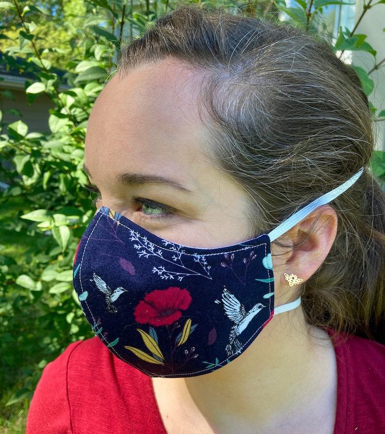 Hearing Aid Friendly Fabric Face Mask Behind the Head Etsy