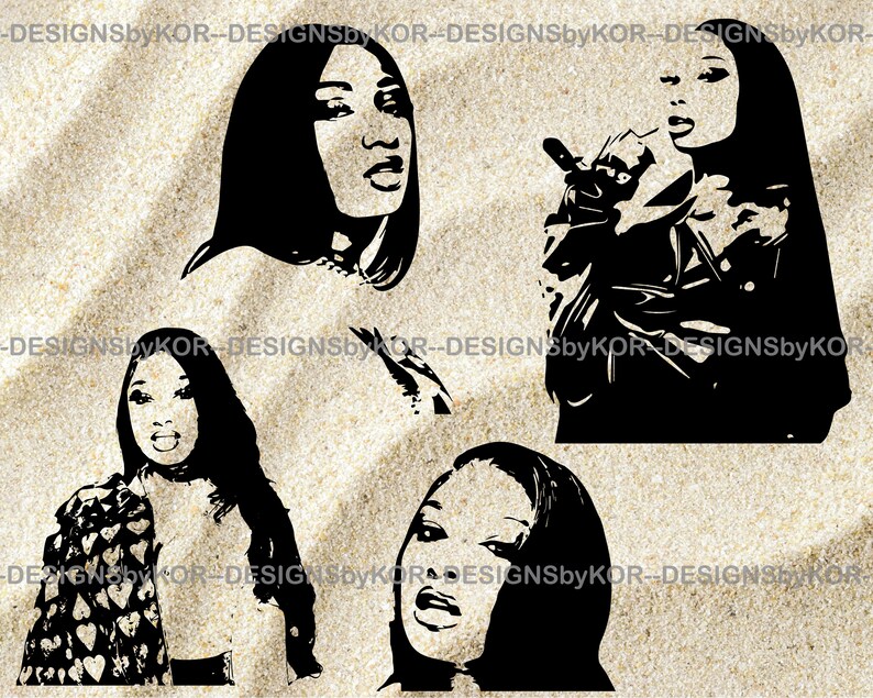 4 separate Megan Thee Stallion Svg and png files 4 celebrity | Etsy