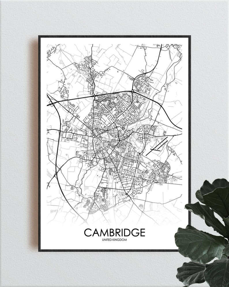 Cambridge England Map Printable Digital Download // Custom | Etsy