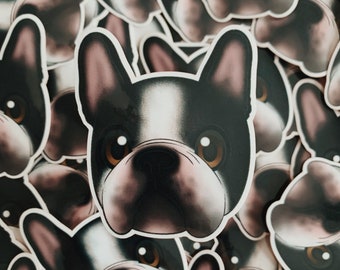 Black and White French Bulldog Sticker