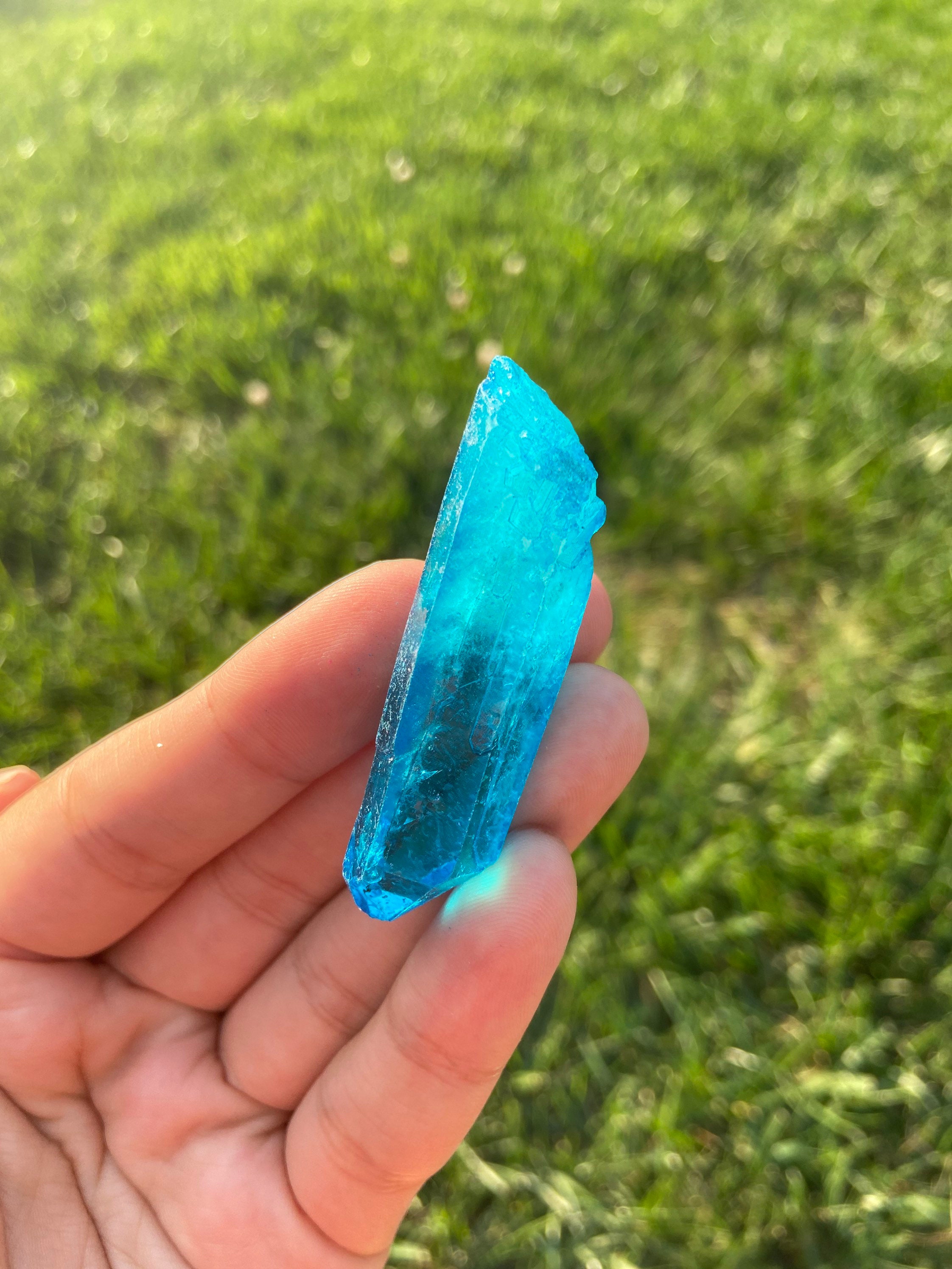 Dyed Blue Quartz Points Dyed Quartz Crystal Blue Quartz Etsy