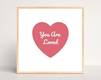 Custom Affirmation Heart Print | Inspiring Confidence Gift for Tweens, Teens, Girls | Modern Wall Art | Room Decor (Digital Download)