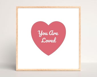 Custom Affirmation Heart Print | Modern Wall Art, Inspiring Gift