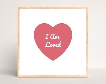 Custom Affirmation Heart Print | Personalized Self-Love Wall Art