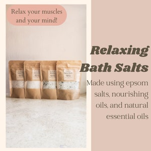 Relaxing Bath Salts | Natural Aromatherpy Epsom Salt Bath Soak