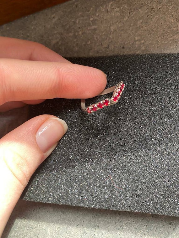 Red vintage ring, ruby ring, silver ruby ring, fre