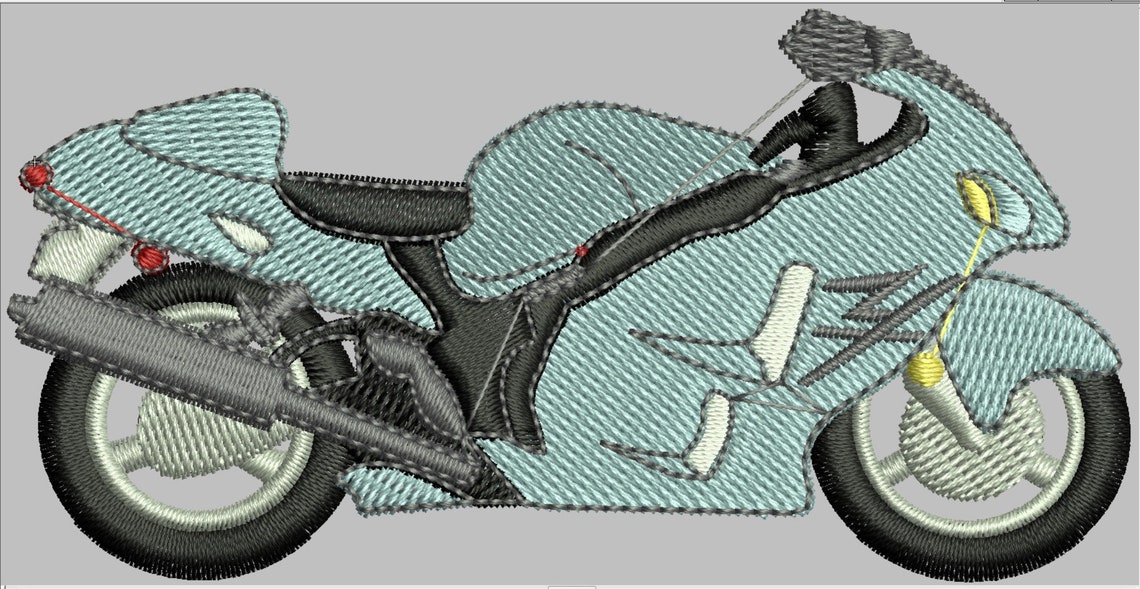 Set of 5 Motorcycles Embroiderys Designs Machine Embroidery Etsy