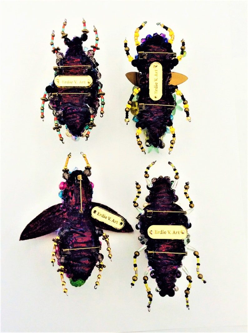 Insect sculpture Golden Bug Sculpture Wall Decor or Table Top Textile Sculpture Dark Art Garden Decor Mothers Day Gift Oddity