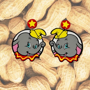 Flying Elephant Dumbo Statement Earrings Circus