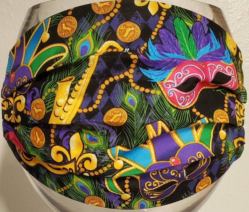 Mardi Gras Face Masks. Fleurdelis Washable Masks Made in Etsy
