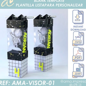 AMA Visor 01, clear favor box , box template, paper template box, svg cut file, cutting templates, visor box