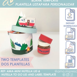 AMA Template for Nutella & Go can AND Template for 25g Mini Nutella Lid and label,