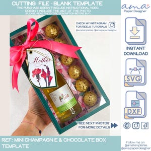 AMA Mini champagne & Chocolate box template for Valentines Gift