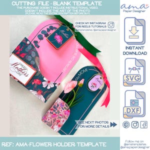 AMA  Flower holder template Packaging Set with Two  Different shapes, for Mother's Day, Valentine's Day, Women's Day, Teacher's Day