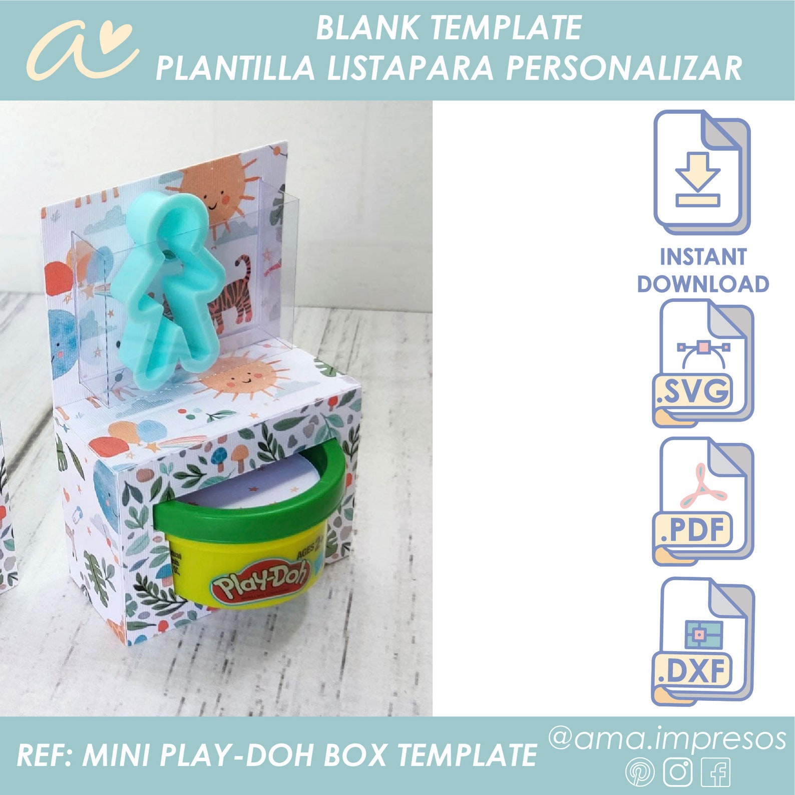 AMA Template Mini Play Doh 1oz 28gr Mini Play Doh Box Etsy Espa a