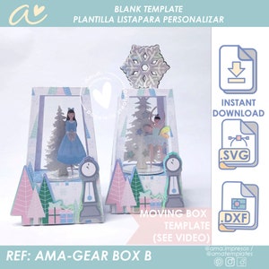 AMA Gear Box B, Interactive favor box ,window box template