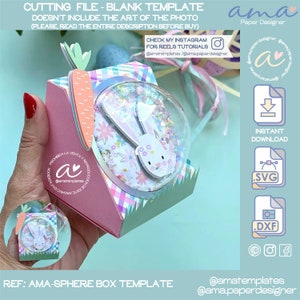AMA - Sphere Box-sjabloon, ronde ornamentendoos-sjabloon, paasdoos SVG-bestand, direct downloaden