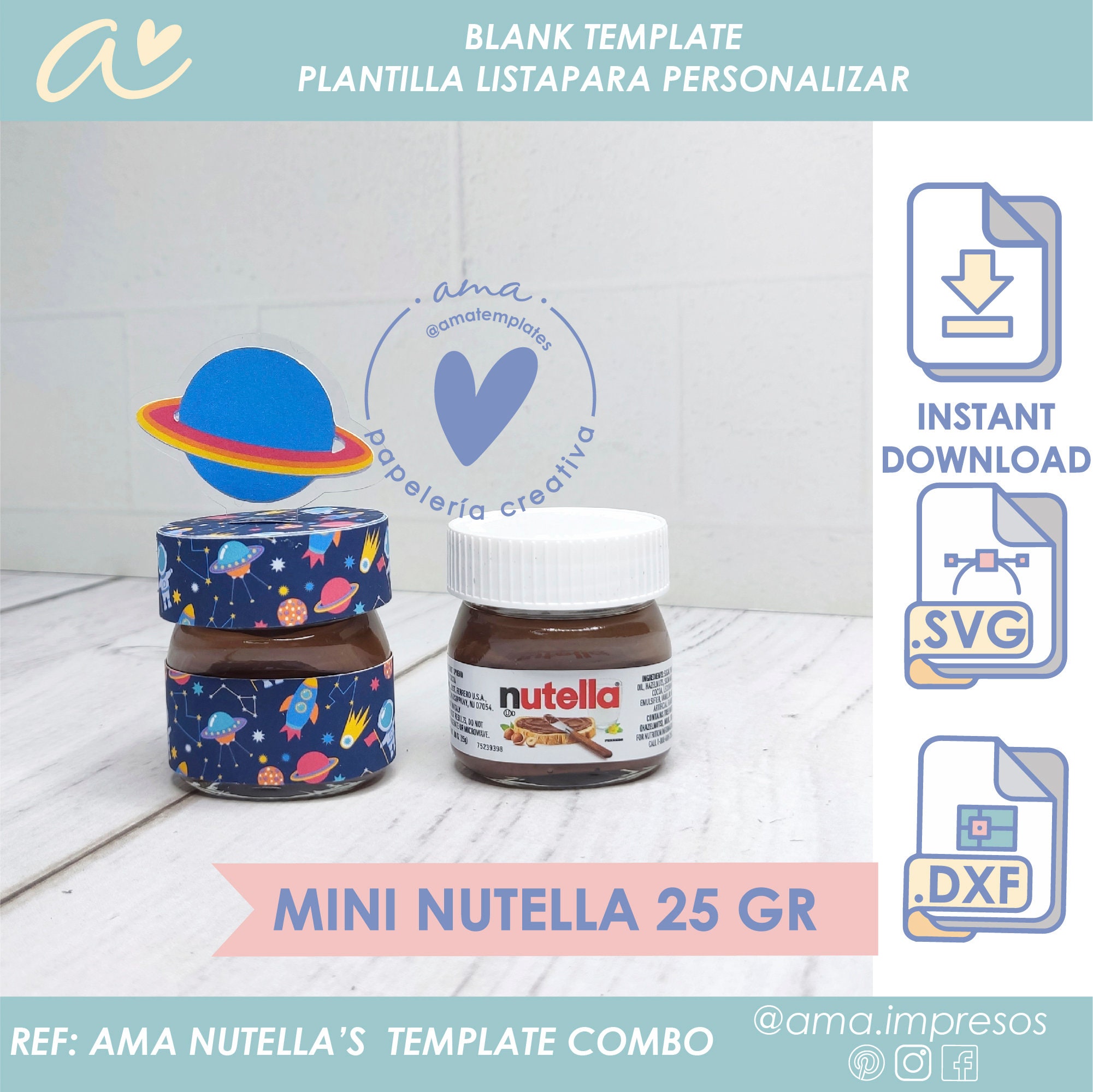 AMA Nutella Templates combo includes mini nutella 25g , Nutella and Go and  Nutella Blister template. -  España