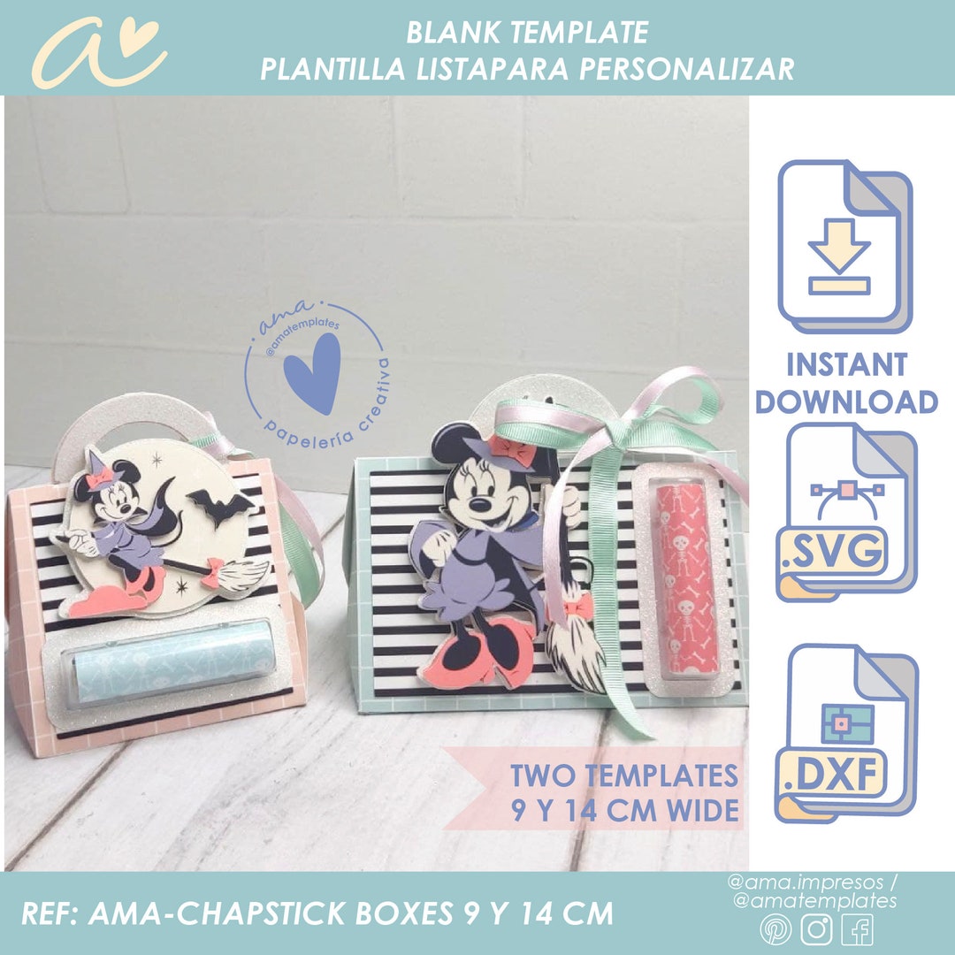AMA Chapstick Box Template 9 and 14 Cm Template, Lip Balm Box Template ...