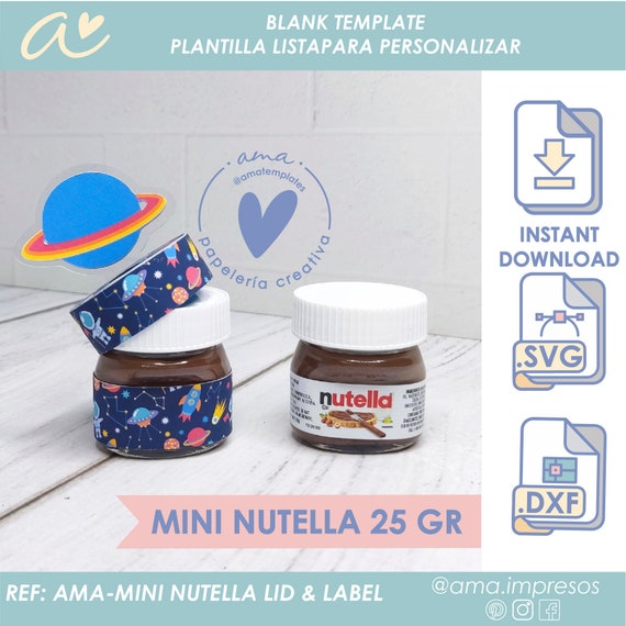 Modello di coperchio ed etichetta AMA Mini Nutella -  Italia
