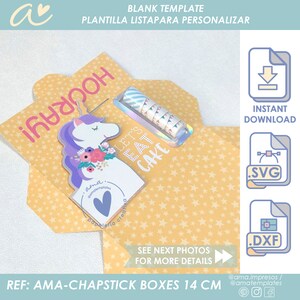 AMA Chapstick Box 14 Cm Wide Template, Lip Balm Box Template - Etsy