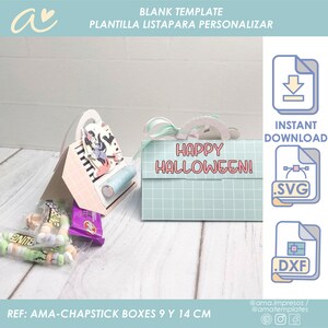 AMA Chapstick Box Template 9 and 14 Cm Template, Lip Balm Box Template ...