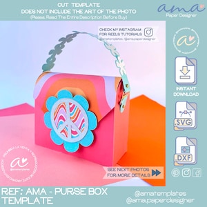 AMA Purse Template Favor Box - Modèle de boîte de faveur - Lire la description complète avant d’acheter