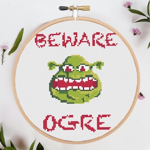 Beware Ogre Cross Stitch Pattern PDF Download