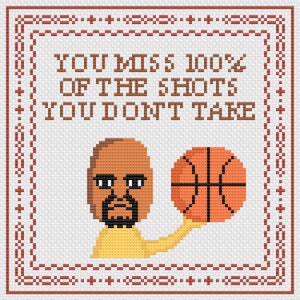 Wii Sports Matt Basketball Motivational Cross Stitch Pattern PDF