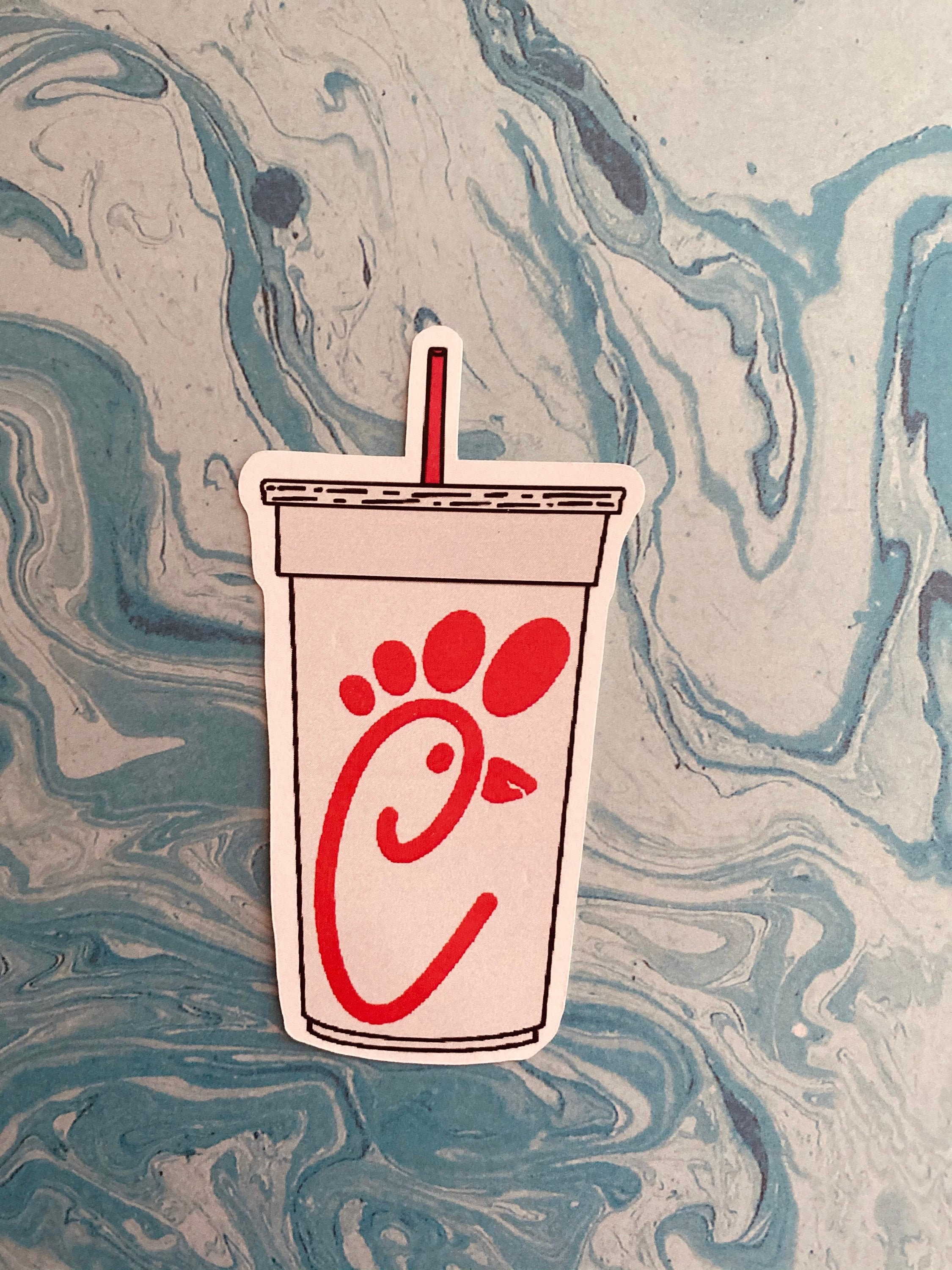 Chickfila Cup Matte White Sticker Etsy