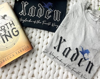 Xaden Embroidered Shirt | Officially Licensed | Fourth Wing | Rebecca Yarros | Basgiath College | Bookish Merch | Violet Sorrengail