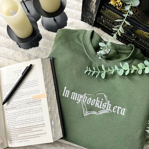 In My Bookish Era Embroidered Sweatshirt | Bookish Merch | Romance Reader | Booktok | Bookstagram | Morally Grey | Spicy Books