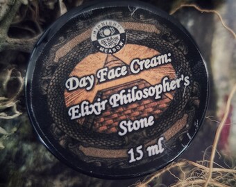 Sample of Philosophers stone elixir day face cream, ancient alchemy recipes Opus Magnum selfcare, strong anti-aging, perfect gift for couple