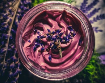 Mantequilla de loción corporal de lavanda para rituales cosméticos de cuidado diario, piel natural orgánica y curativa de lujo ecológica regalo de boda pareja única