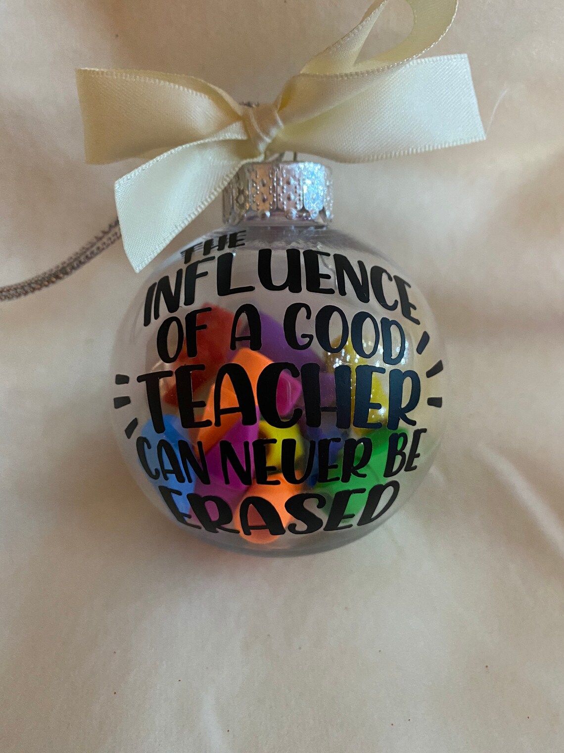 Teacher Ornament Teacher Can Never Be Erased eraser Etsy